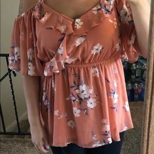 Gently used cold shoulder blouse.